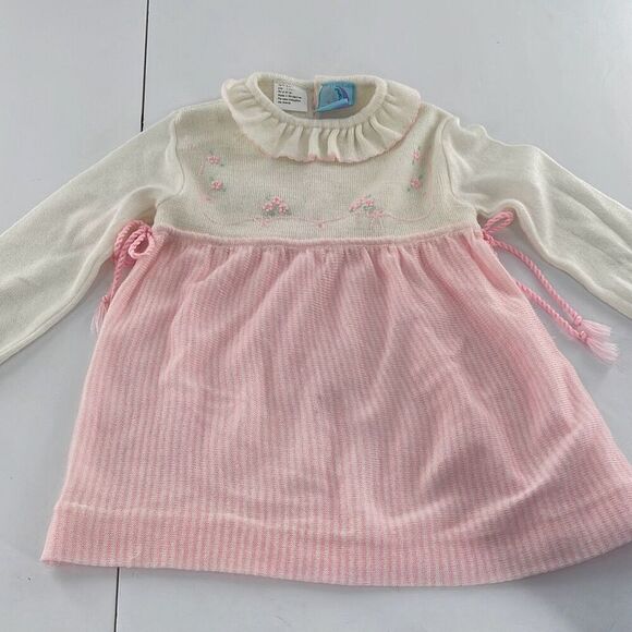 Vintage moonbeams size 24 Mo knit sweater dress - Picture 2 of 12